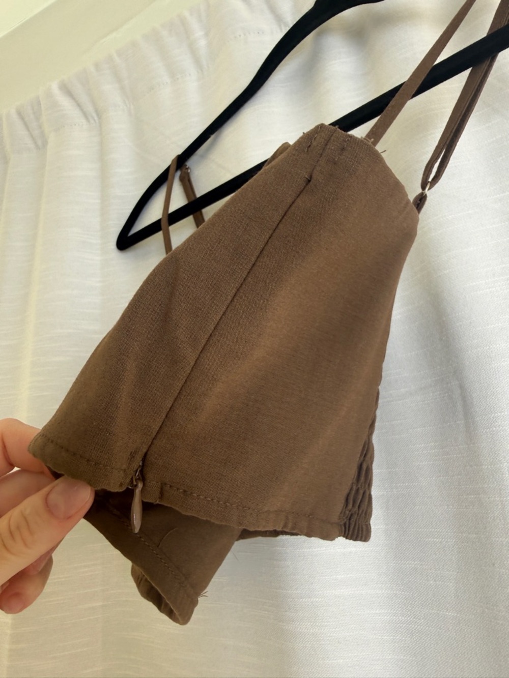 Emory Park Brown Matching Set Wide Leg Pants Ruched Crop Top Chic | Size S + M - Picture 9 of 17